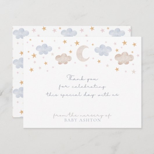 トゥインクルトゥインクルリトルスター子供部屋サンキューカード 招待状 (正面/裏面)