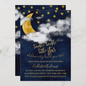 トゥインクルトゥインクルリトルスター引用文ムーンベビーシャワー 招待状 (正面/裏面)