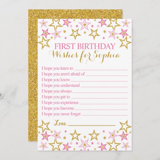 トゥインクルトゥインクルリトルスター誕生日ウィッシュカード アドバイスカード (正面/裏面)