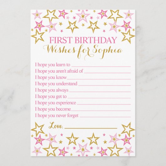 トゥインクルトゥインクルリトルスター誕生日ウィッシュカード アドバイスカード (正面)