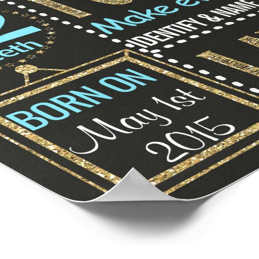 トゥインクルトゥインクルリトルスター誕生日シャルボード ポスター (角)