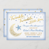 トゥインクルトゥインクルリトルスター誕生日招待状 招待状 (正面/裏面)