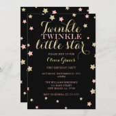 トゥインクルトゥインクルリトルスター誕生日招待状 招待状 (正面/裏面)