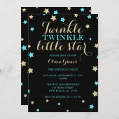 トゥインクルトゥインクルリトルスター誕生日招待状 招待状 (正面/裏面)