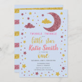 トゥインクルトゥインクルリトルスター誕生日 招待状 (正面/裏面)