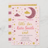 トゥインクルトゥインクルリトルスター誕生日 招待状 (正面/裏面)