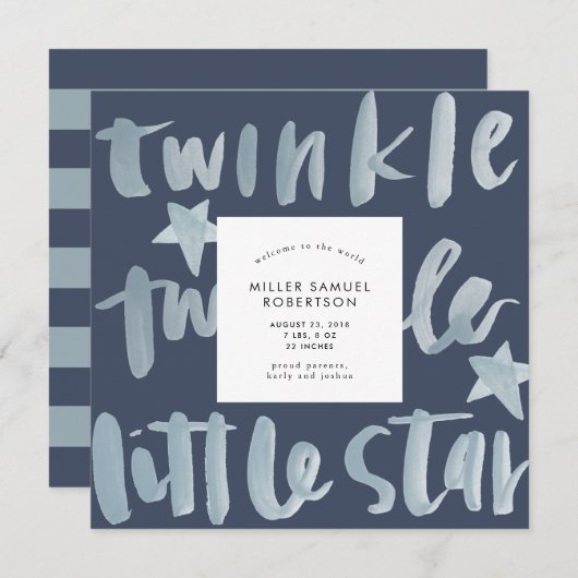 トゥインクルトゥインクルリトルスター誕生 案内状 (正面/裏面)