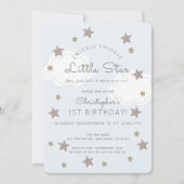 トゥインクルトゥインクルリトルスター1stボーイ誕生日 招待状 (正面)
