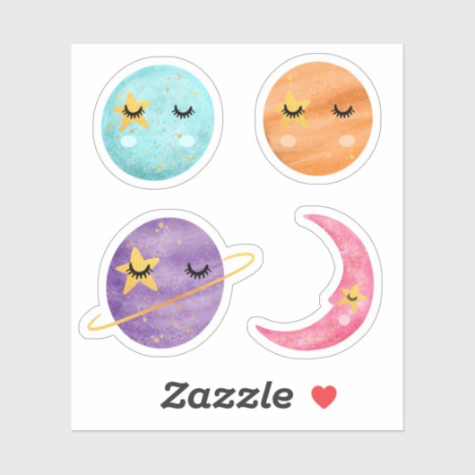 トゥインクルトゥインクルリトルスター&プラネット宇宙テーマ シール (シート)