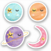 トゥインクルトゥインクルリトルスター&プラネット宇宙テーマ シール (正面)