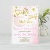 トゥインクルトゥインクル誕生日ムーン&スターズ誕生日 招待状 (スタンド正面)