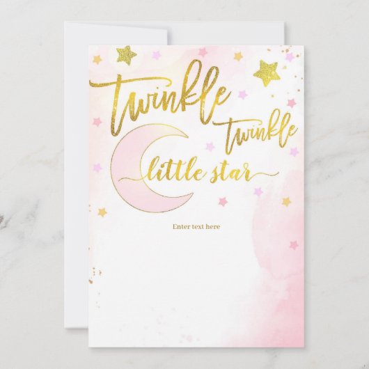トゥインクルトゥインクル誕生日ムーン&スターズ誕生日 招待状 (裏面)