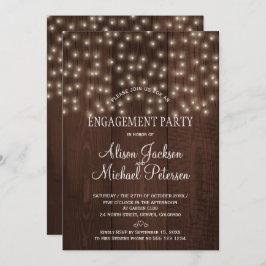 トゥインクルライト婚約パーティ素朴な納屋の木 招待状