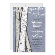 トゥインクルライト樺の木ツリーリハーサルディナー招待状