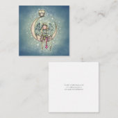 トゥインクルリトルエンジェルとフクロウ図解入りの、写真付きのアート ノートカード (正面/裏面)