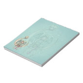 トゥインクルリトルエンジェルとフクロウ図解入りの、写真付きのアート ノートパッド (回転)