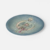 トゥインクルリトルエンジェルとフクロウ図解入りの、写真付きのアート ペーパープレート (アングル)