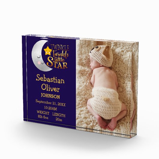 トゥインクルリトルシンプルスター誕生発表ベビー フォトブロック (右)