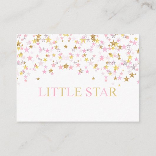 トゥインクルリトルスターおむつラッフルピンク金ゴールドクリーム エンクロージャーカード (裏面)