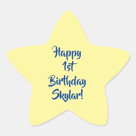 トゥインクルリトルスターかわいい1st誕生日パーティーテーマ 星シール (正面)