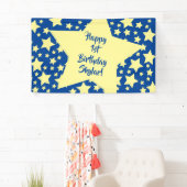 トゥインクルリトルスターかわいい1st誕生日パーティーテーマ 横断幕 (インサイチュ)