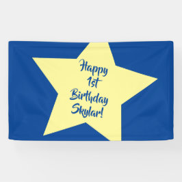 トゥインクルリトルスターかわいい1st誕生日パーティーテーマ 横断幕