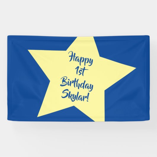 トゥインクルリトルスターかわいい1st誕生日パーティーテーマ 横断幕 (横)