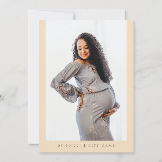 トゥインクルリトルスターイエローニュートラルベビーシャワー 招待状 (裏面)