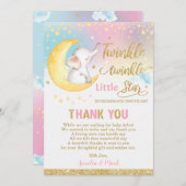 トゥインクルリトルスターエレファントベビーガール サンキューカード (正面/裏面)