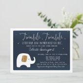 トゥインクルリトルスターエレファントベビーブシャワー招待状 招待状 (スタンド正面)