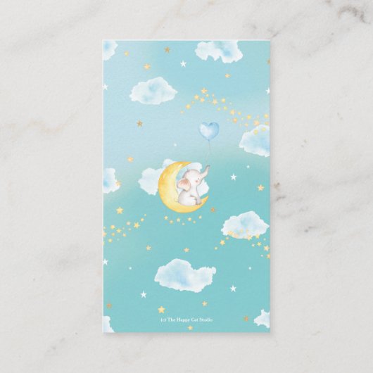 トゥインクルリトルスターエレファントボーイおむつラッフル エンクロージャーカード (裏面)