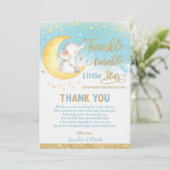 トゥインクルリトルスターエレファント男の赤ちゃん サンキューカード (スタンド正面)