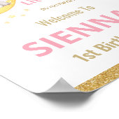 トゥインクルリトルスターエレファント誕生日ウェルカムサイン ポスター (角)