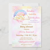 トゥインクルリトルスターツインズレインボーベビーシャワー 招待状 (正面)