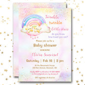トゥインクルリトルスターツインズレインボーベビーシャワー 招待状