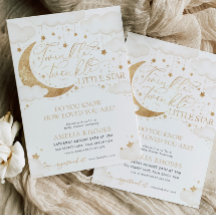 トゥインクルリトルスターニュートラルベビーシャワー招待状