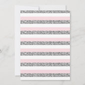 トゥインクルリトルスターピンクシルバー誕生日招待状 招待状 (裏面)