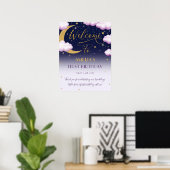 トゥインクルリトルスターピンク第1誕生日へようこそ ポスター (ホームオフィス)