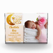 トゥインクルリトルスターピンク誕生のお知らせベビー フォトブロック (正面)