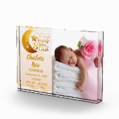 トゥインクルリトルスターピンク誕生のお知らせベビー フォトブロック (右)