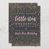 トゥインクルリトルスターファースト誕生日招待状 招待状 (正面/裏面)