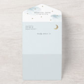 トゥインクルリトルスターブルーおむつベビーシャワー オールインワン招待状 (外側)