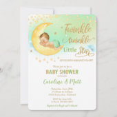 トゥインクルリトルスターブロンドベビーシャワーニュートラル 招待状 (正面)