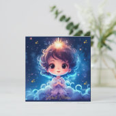 トゥインクルリトルスタープリンセスガール誕生日 サンキューカード (スタンド正面)