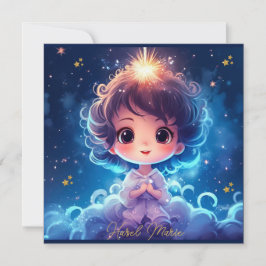 トゥインクルリトルスタープリンセスガール誕生日 サンキューカード