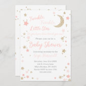 トゥインクルリトルスターベビーシャワーガール 招待状 (正面/裏面)