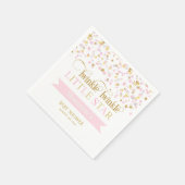 トゥインクルリトルスターベビーシャワーピンク金ゴールド スタンダードカクテルナプキン (角)