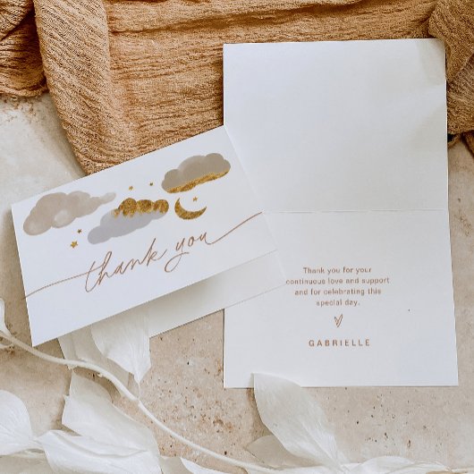 トゥインクルリトルスターベビーシャワーメッセージカード サンキューカード