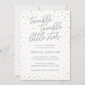 トゥインクルリトルスターベビーシャワー招待状 |グレー 招待状 (正面)
