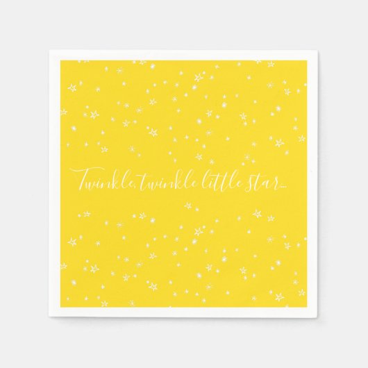 トゥインクルリトルスターベビーシャワー紙ナプキンス スタンダードカクテルナプキン (正面)